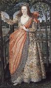 Robert Peake the Elder Portrait of a Lady of the Hampden family oil painting